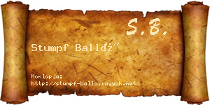 Stumpf Balló névjegykártya